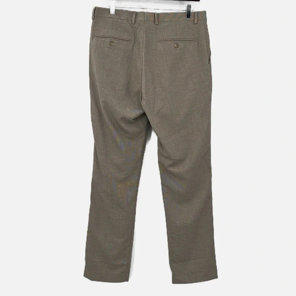 ZNT18 Flat Front Suit Pants in Brown Check - NWOT - Size 35 - Picture 3 of 4